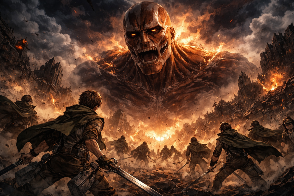 Dark anime battlefield scene from anime often compared better than Dragon Ball