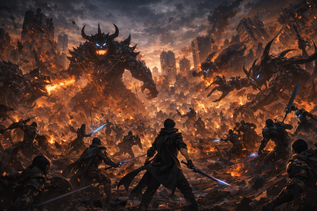 solo leveling season 3 anime dark fantasy battlefield
