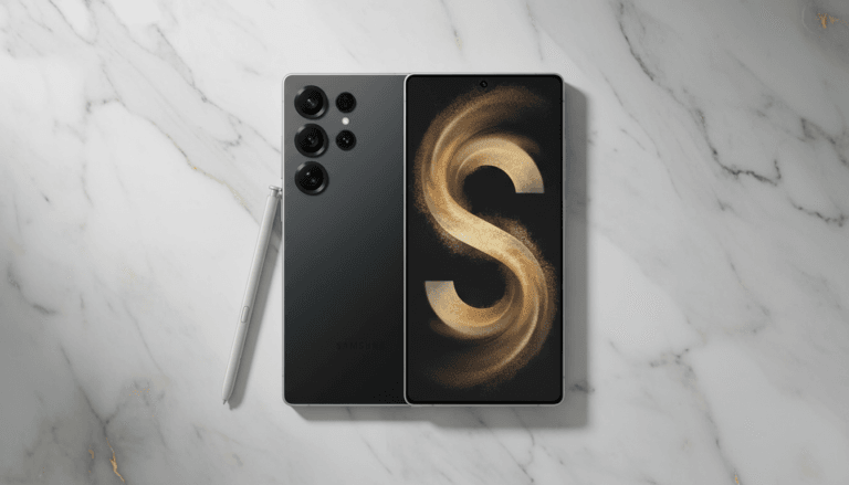 Samsung Galaxy S26 Ultra premium design with sleek titanium frame and curved AMOLED display