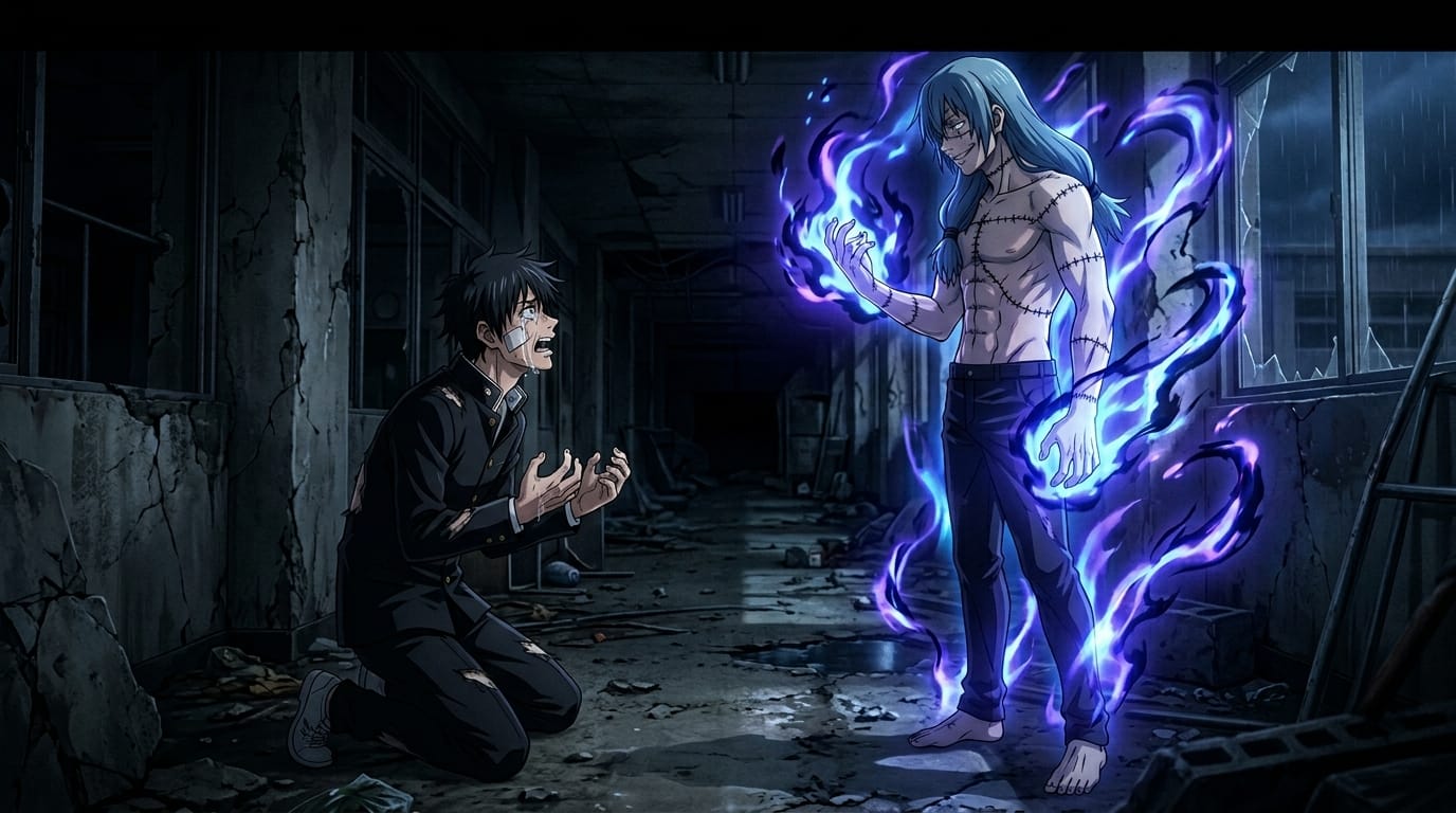 Junpei Yoshino and Mahito in a dark emotional cursed clash