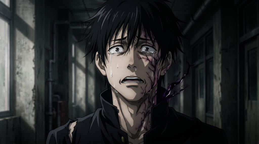 Junpei Yoshino transformation scene with dark emotional horror￼