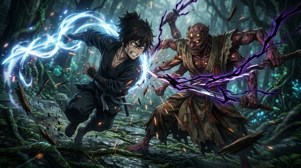 MAPPA inspired Hell’s Paradise anime game action scene