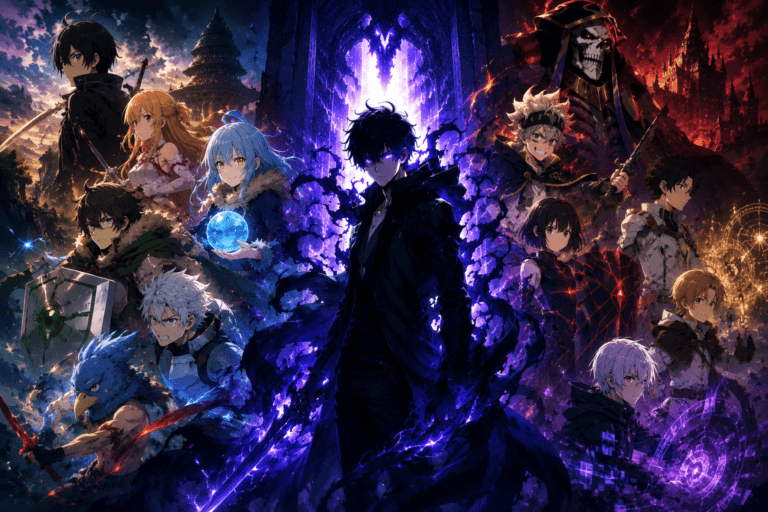 Top anime like Solo Leveling featuring powerful heroes, magical worlds, and action-packed fantasy adventures