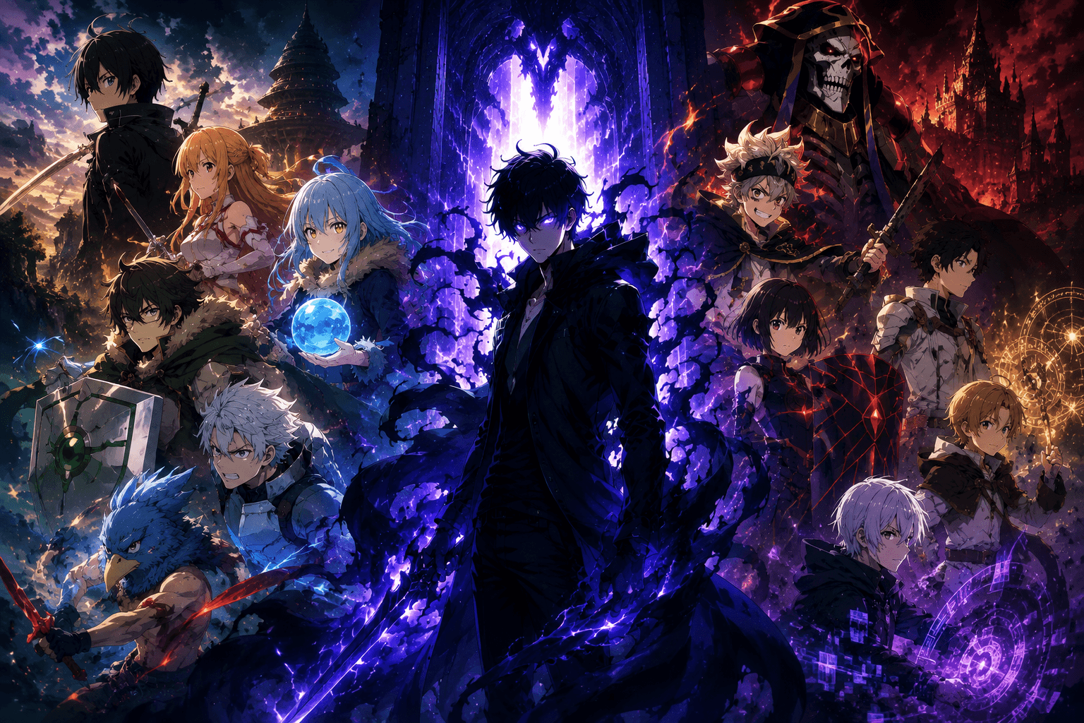 Top anime like Solo Leveling featuring powerful heroes, magical worlds, and action-packed fantasy adventures