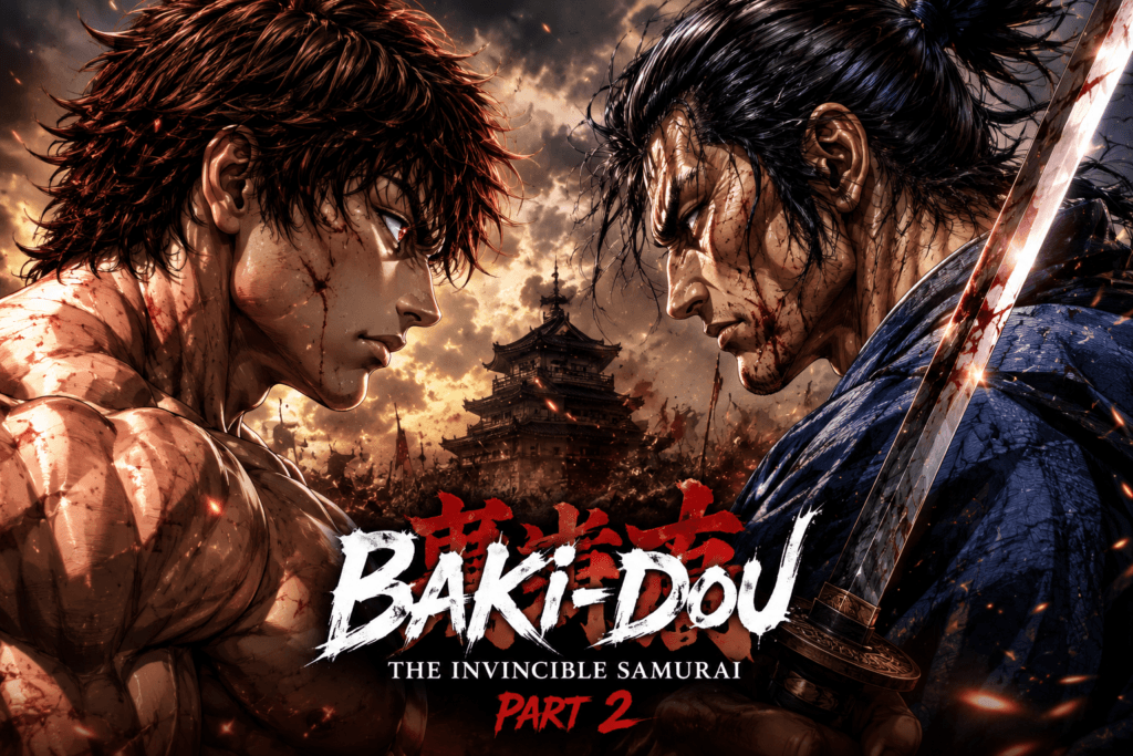 Baki-Dou The Invincible Samurai Part 2 anime warriors face off in an intense battle ahead of the June 18 release