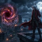 Alt Text: Devil May Cry Season 3 final season announcement featuring Dante facing a demonic threat.