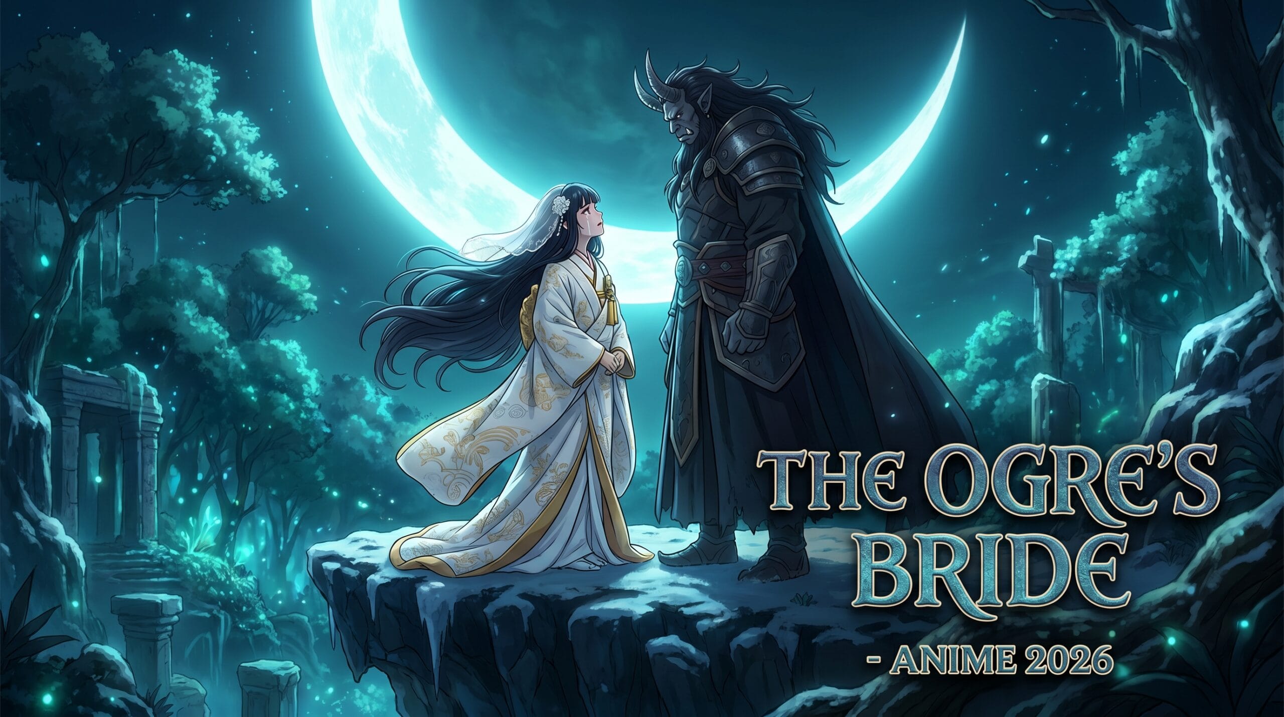 The Ogre’s Bride anime romantic first meeting scene between heroine and ogre prince