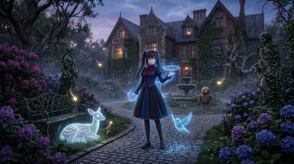 Alice Kuonji showcasing magical powers in Witch on the Holy Night.