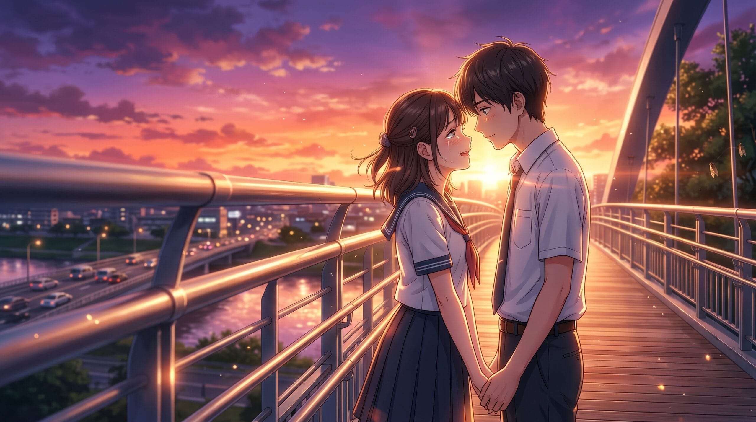 You and I Are Polar Opposites Season 2 main characters sharing a heartfelt moment at sunset.