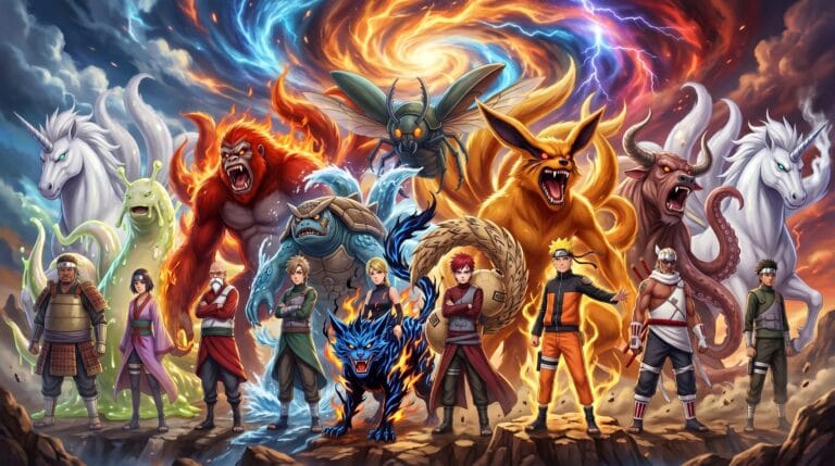 Every Naruto Jinchuriki character shown with their tailed beast partners