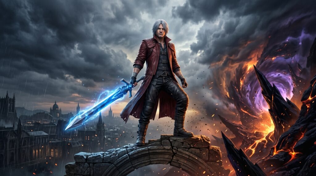 Devil May Cry Season 3 final installment Netflix animated series cover image.