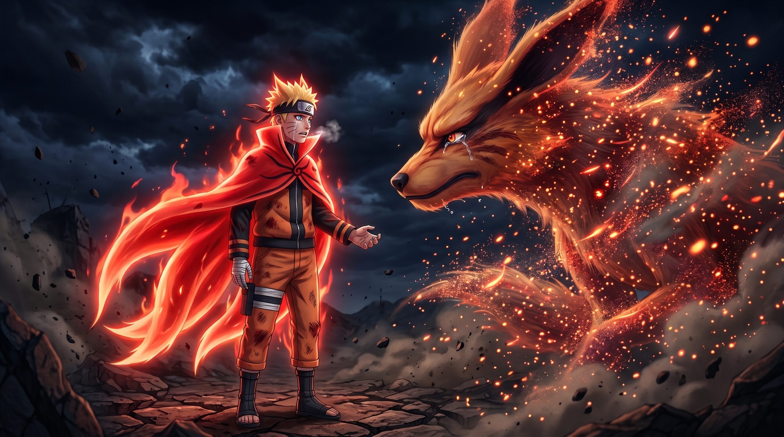 Naruto Baryon Mode final farewell scene with Kurama disappearing