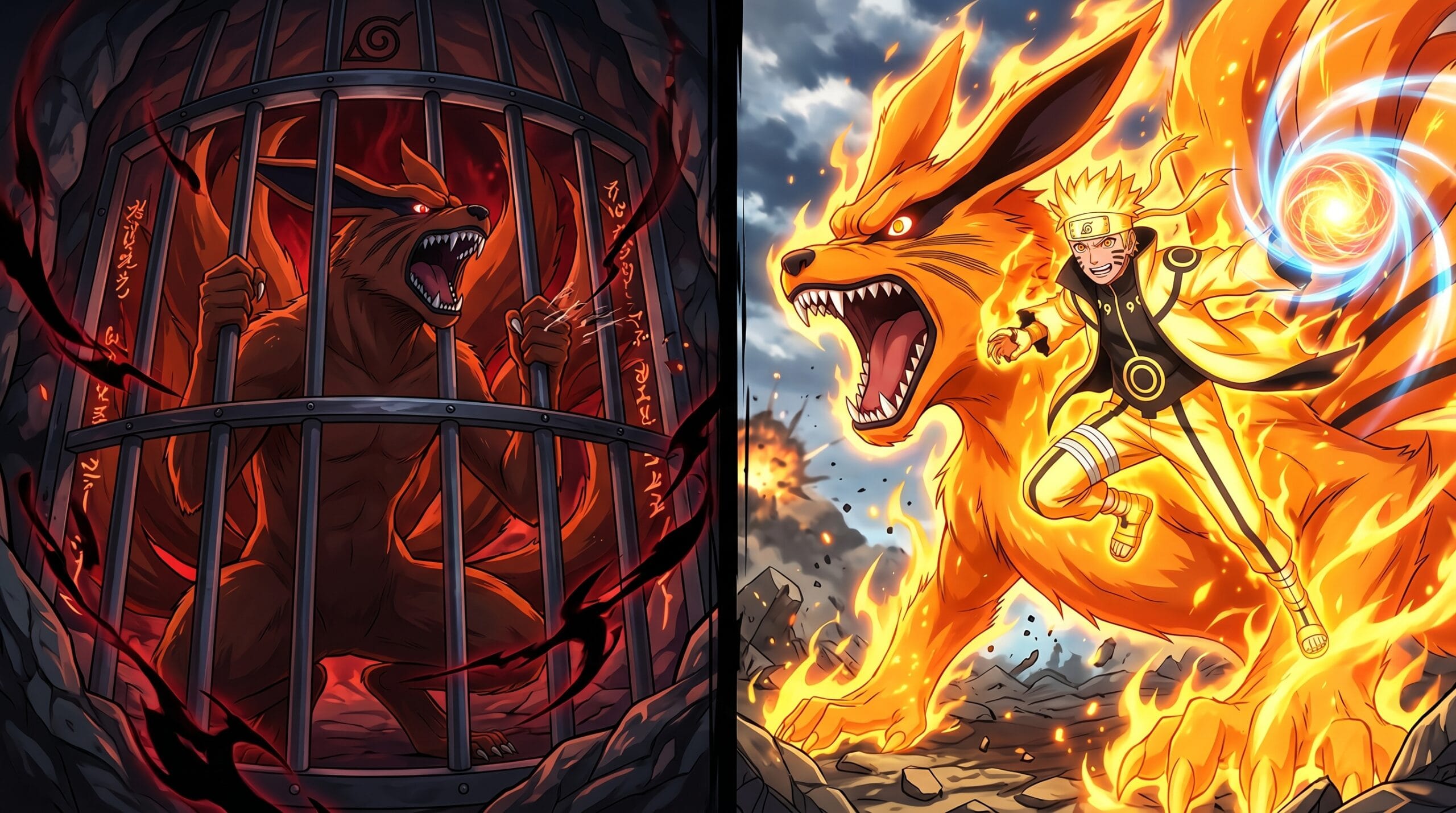 Naruto and Kurama friendship transformation from enemies to allies