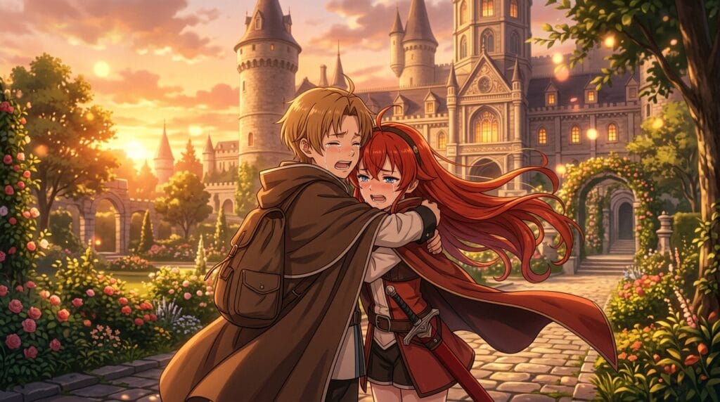 Rudeus and Eris emotional reunion in Mushoku Tensei season 3