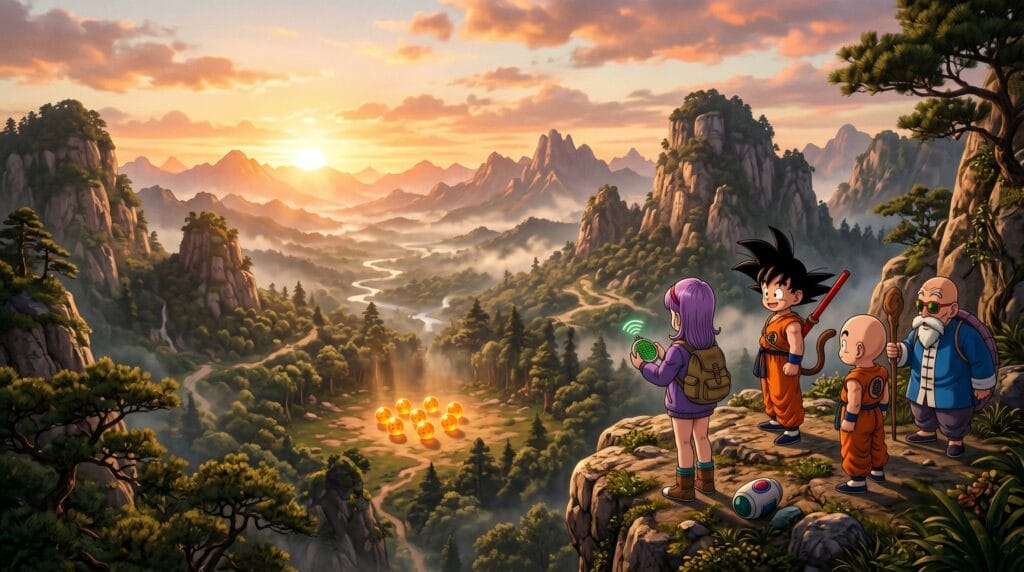 Classic Dragon Ball adventure atmosphere from the first movie