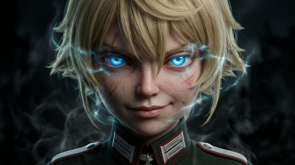 Tanya Degurechaff close up portrait Season 2 anime
