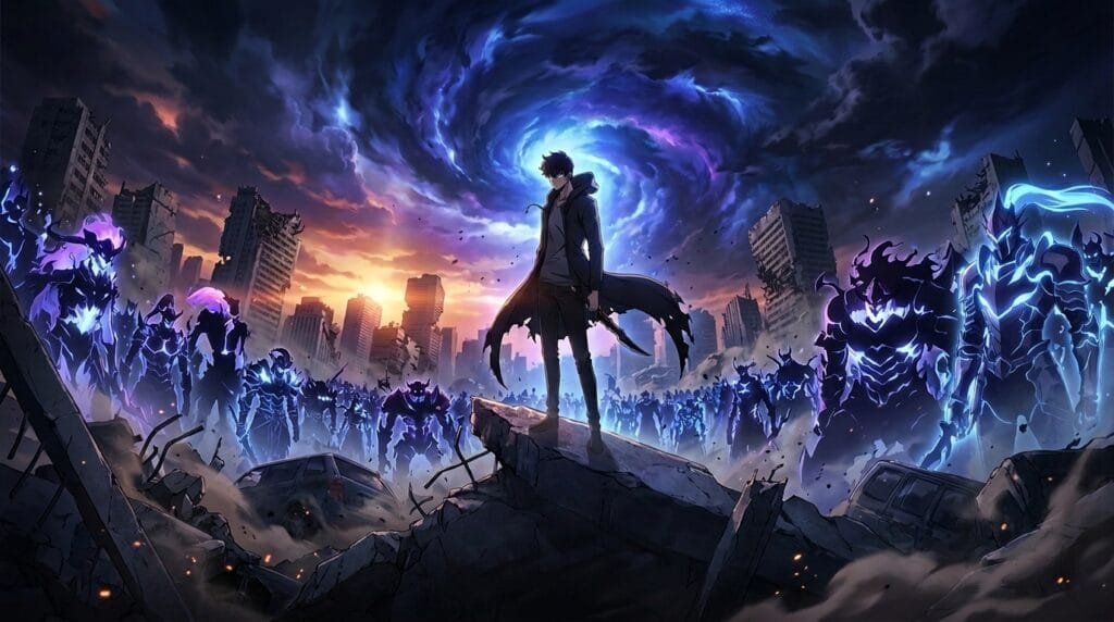 Solo Leveling Season 3 teaser featuring Sung Jinwoo and shadow army.