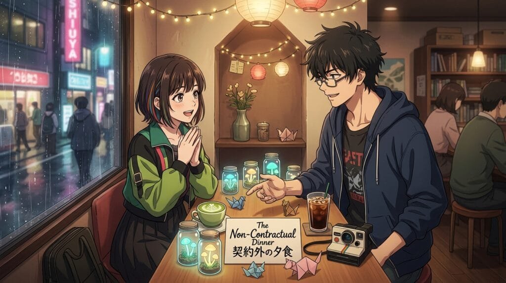 Romantic moment in MARRIAGETOXIN anime.